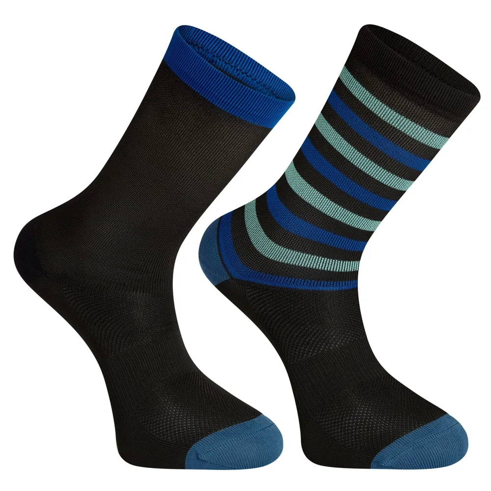 Image of Madison Sportive Long Sock Twin Pack Black/Black Stripe