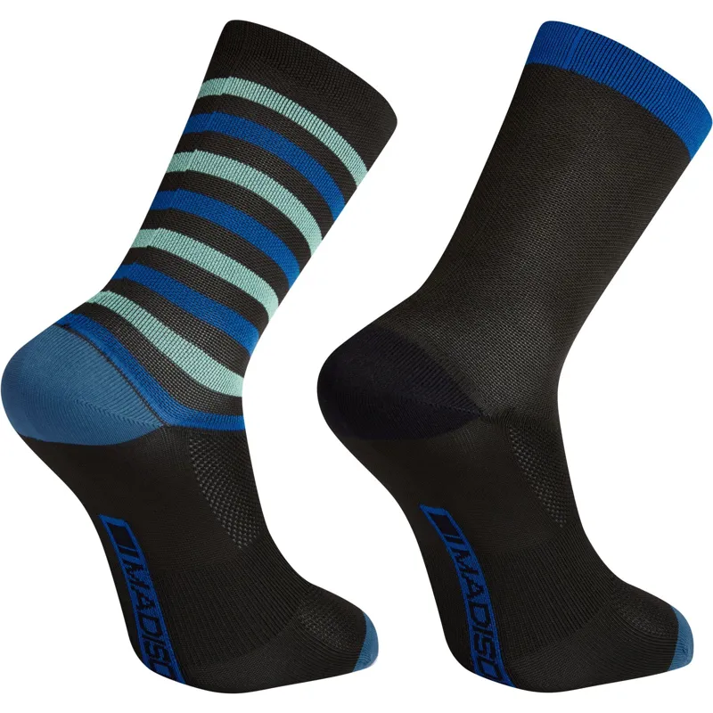 Madison Sportive Long Sock Twin Pack Black/Black Stripe-1