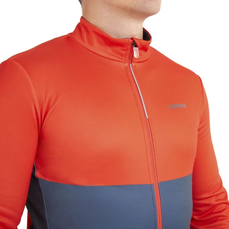 Madison Sportive LS Thermal Jersey Chilli Red/Navy Haze-2
