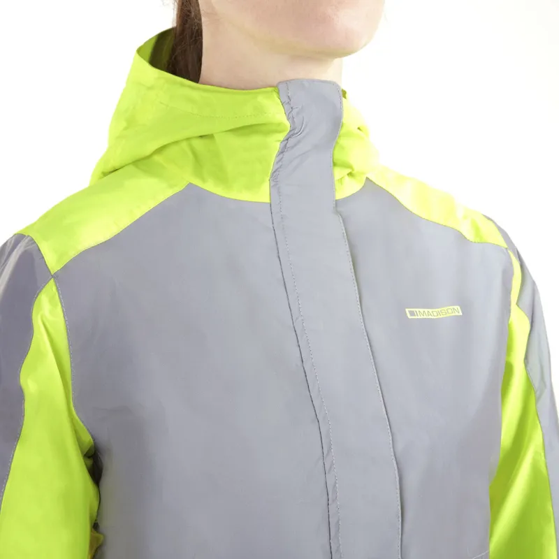 Madison Stellar FiftyFifty Reflective Womens Waterproof Jacket Hi-Vis Yellow/Silver-2