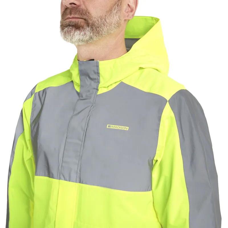 Madison Stellar FiftyFifty Reflective Waterproof Jacket Hi-Viz Yellow/Silver-2