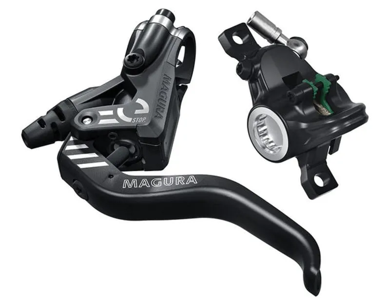 Magura MT4 eSTOP Front or Rear Single Disc Brake with 2 Finger Aluminium Light Weight Lever Blade Black