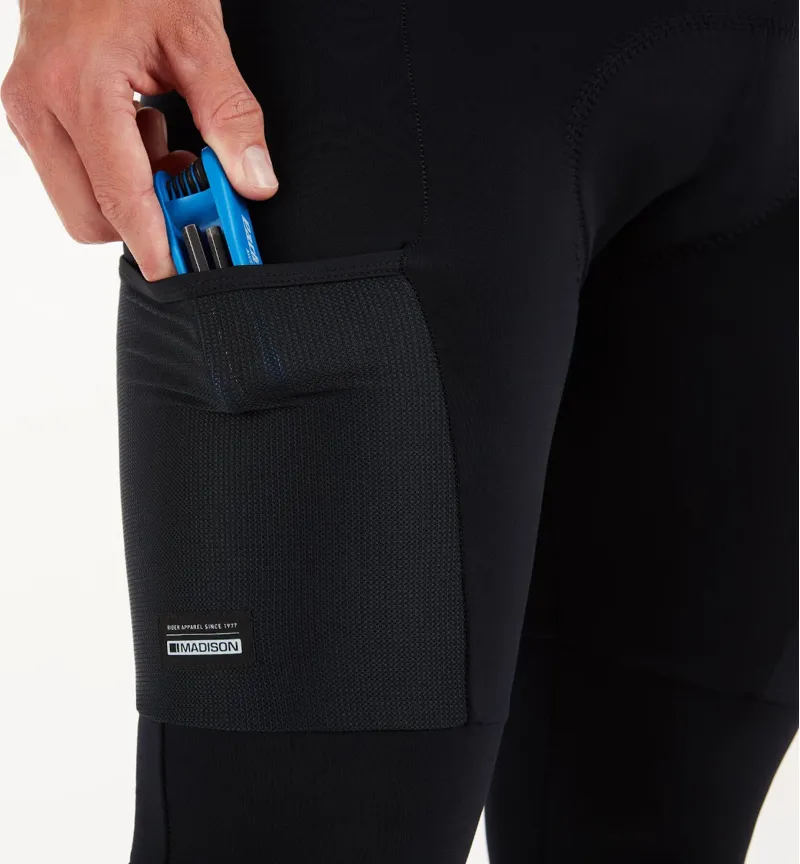Madison Roam DWR Cargo Bib Tights with Pad Black-4