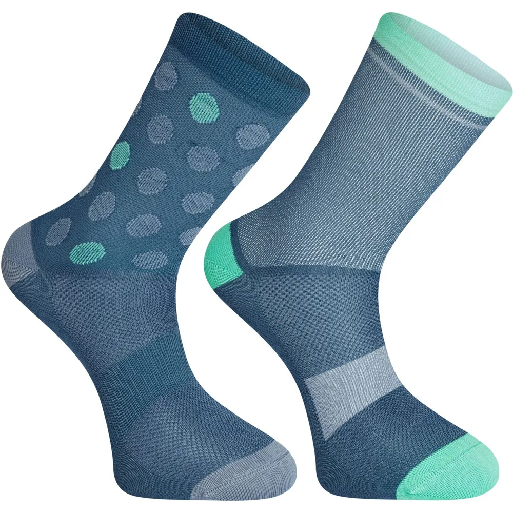 Image of Madison Sportive Mid Sock Twin Pack Shale Blue/Teal