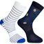 Madison Sportive Mid Sock Twin Pack Blue Spot/White Stripe