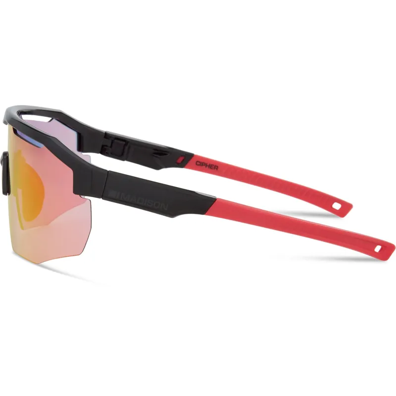 Madison Cipher Sunglasses Gloss Black/Pink Rose Mirror-1