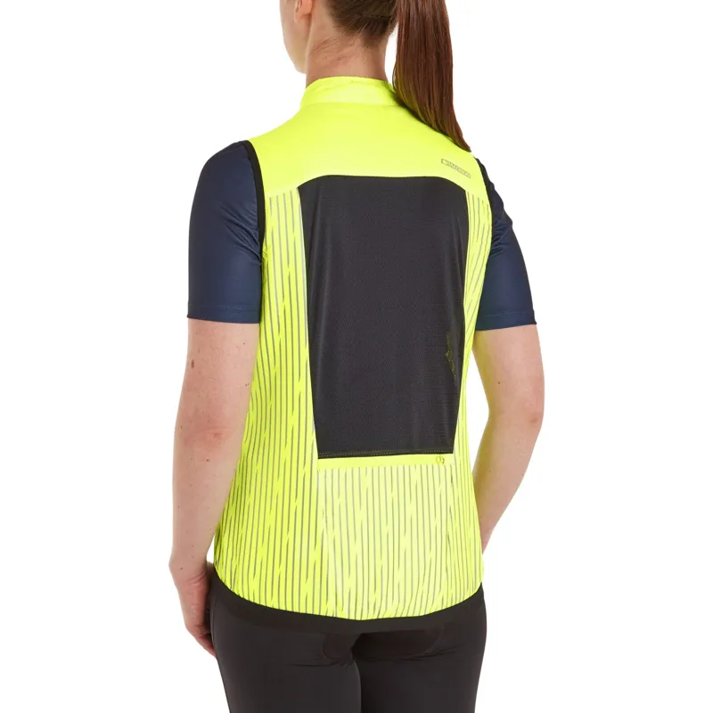 Madison Stellar Women's Reflective Windproof Gilet Hi-Viz Yellow-3