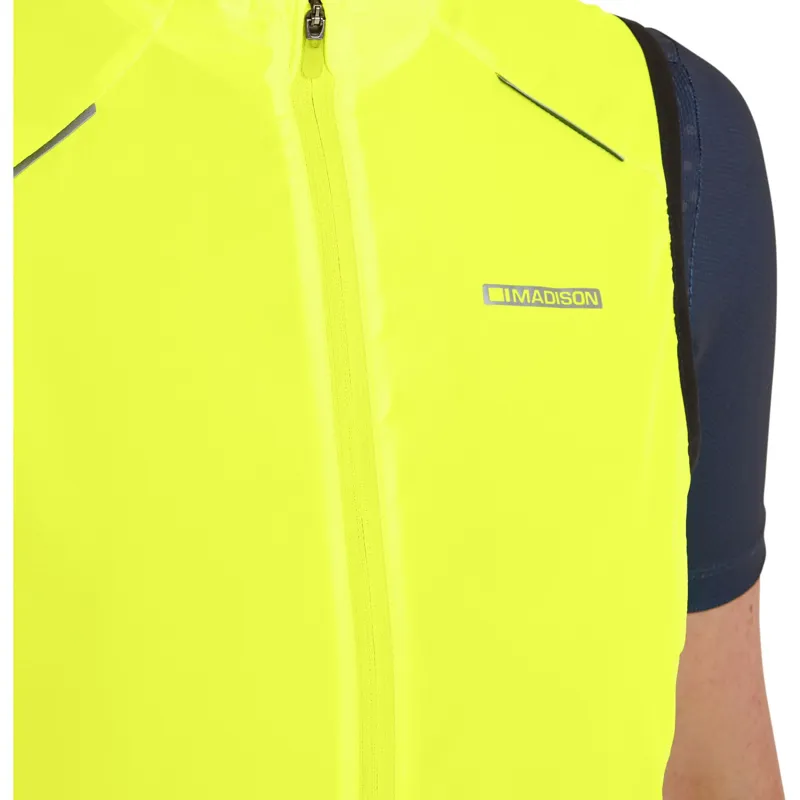 Madison Stellar Women's Reflective Windproof Gilet Hi-Viz Yellow-4