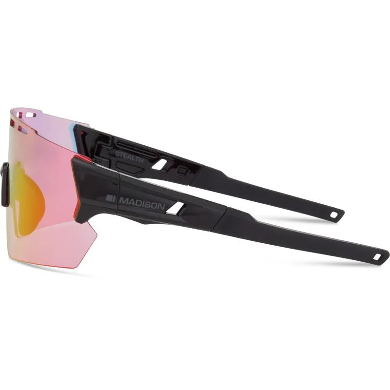 Madison Stealth Sunglasses 3 Pack Gloss Black/Pink Rose Mirror/Amber and Clear lens-1