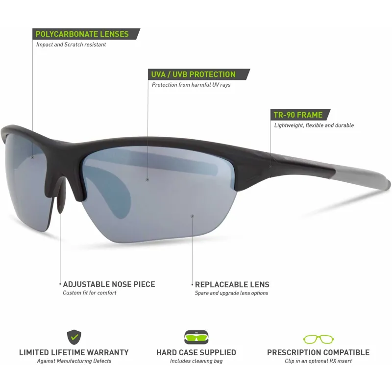 Madison Mission Sunglasses Matte Black/Silver Mirror-5