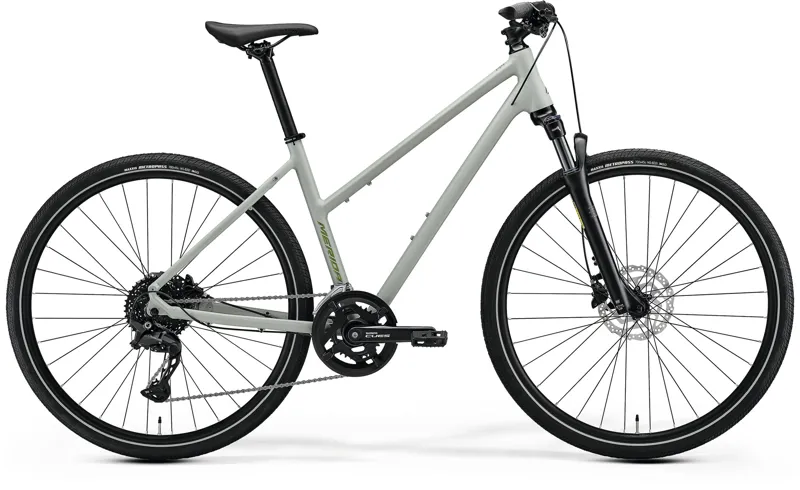 Merida Crossway 300 Low Step Hybrid Bike 2027 Matt Early Moss Grey/Green