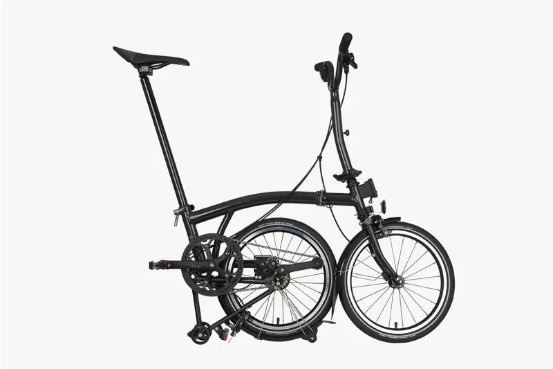 Brompton P-Line Urban Mid Bar Folding Bike 2023 Midnight Black-2