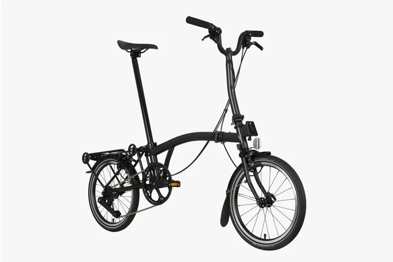 Brompton P-Line Urban With Rack Mid Bar Folding Bike 2023 Midnight Black-1