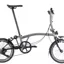 Brompton P-Line Urban Low Bar Folding Bike With Lights 2022 Storm grey