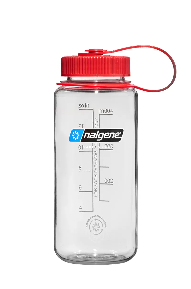 Nalgene Tritan Sustain Wide Mouth Bottle 16oz/0.5L Clear/Red Cap
