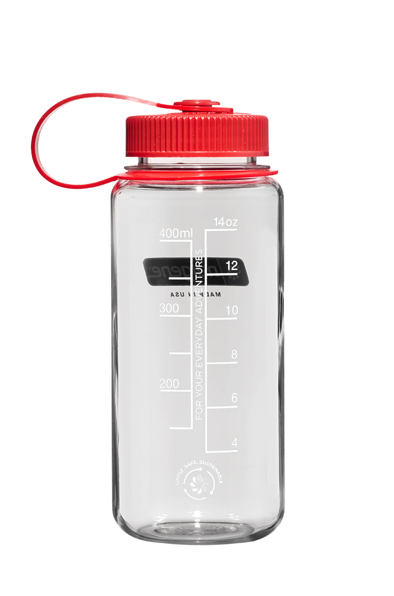 Nalgene Tritan Sustain Wide Mouth Bottle 16oz/0.5L Clear/Red Cap-1