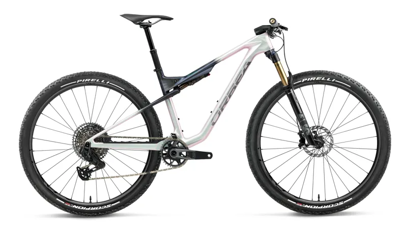 Orbea Oiz M-Team AXS Mountain Biking 2027 Iris White/Seaweed Carbon View