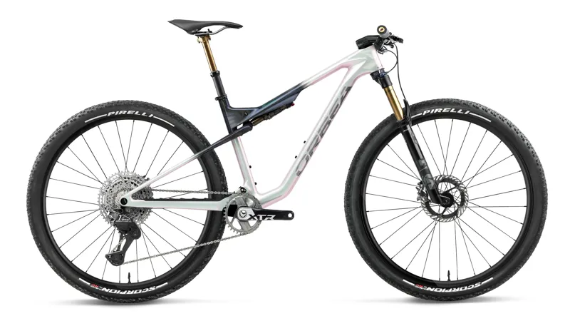 Orbea Oiz M-Team Factory Mountain Biking 2027 Iris White/Seaweed Carbon View
