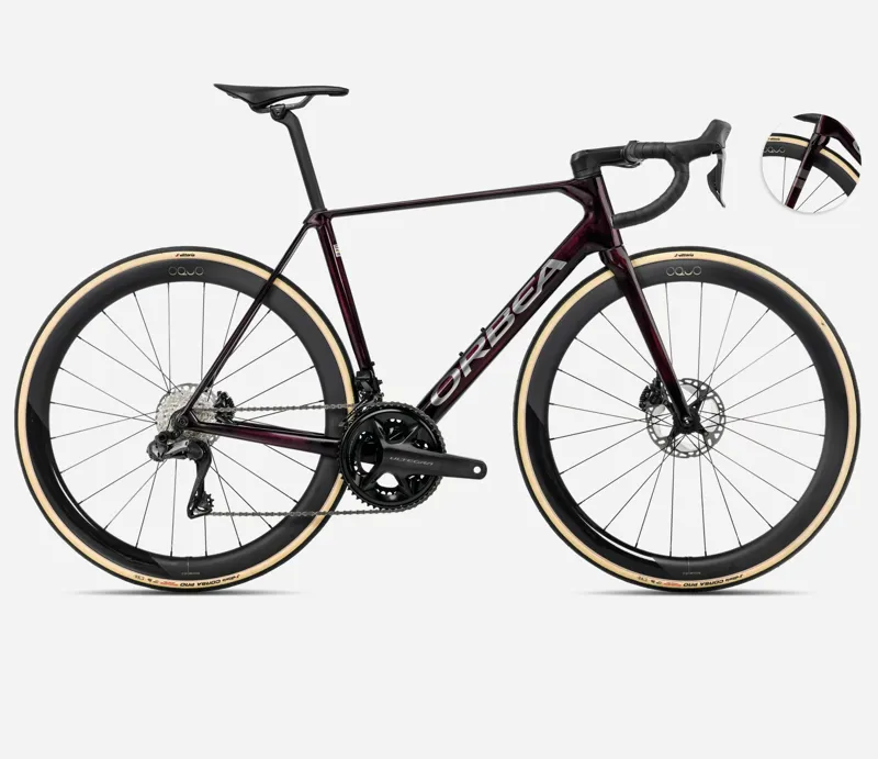 Orbea Orca M20i LTD PWR Road Bike 2025 Wine Red/Titanium