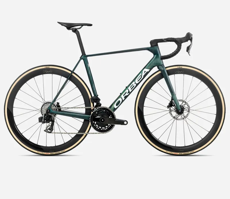 Orbea Orca M21 eLtd PWR Road Bike 2026 Escape Green/Carbon View Matt