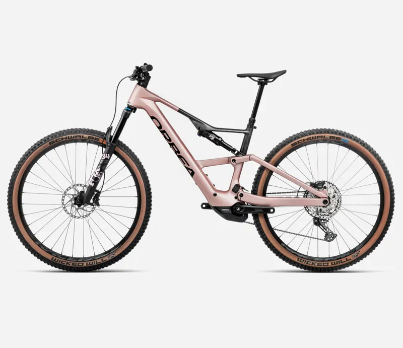 Orbea Rise SL M20 420Wh Electric Bike 2025 Desert Rose/Carbon Raw-1