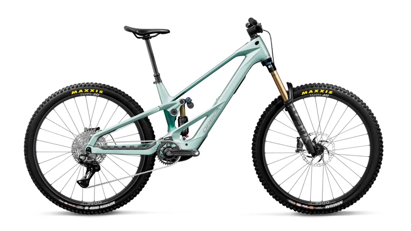 Orbea Wild LT M10 Electric Bike 2027 Smooth Silver/Escape Green Carbon View