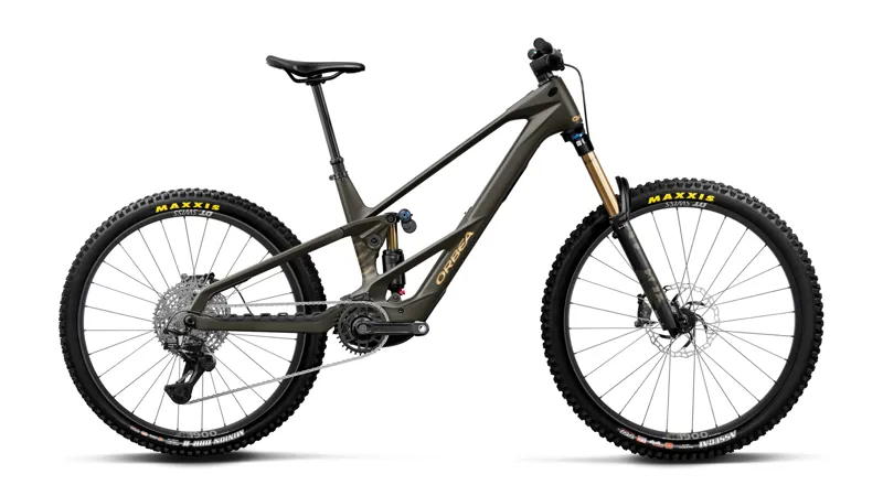 Orbea Wild LT M10 Mullet Electric Bike 2027 Magic Gold Carbon View/Titan Gold