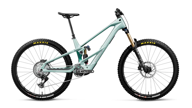 Orbea Wild LT M-Team RS Electric Bike 2027 Smooth Silver/Escape Green Carbon View