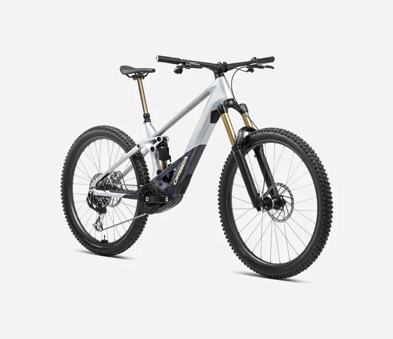 Orbea Wild M-Ltd Electric Bike 2024 Halo Silver/Tanzanite Carbon View-1