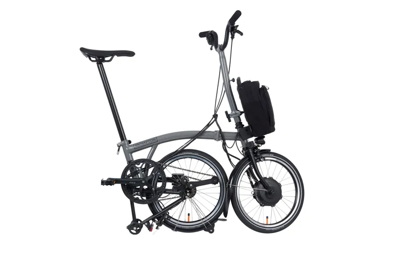 Brompton P-line Urban High Bar Folding Electric Bike 2022 Storm Grey-4