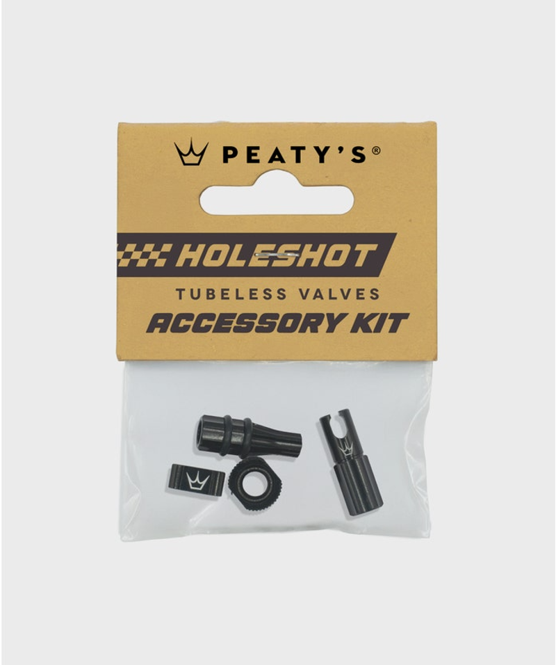 Peatys Holeshot Fast Flow Tubeless Valves Accessory Kit Black