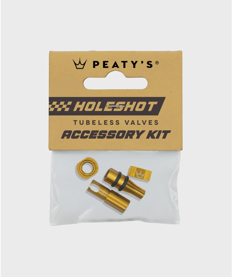 Peatys Holeshot Fast Flow Tubeless Valves Accessory Kit Gold