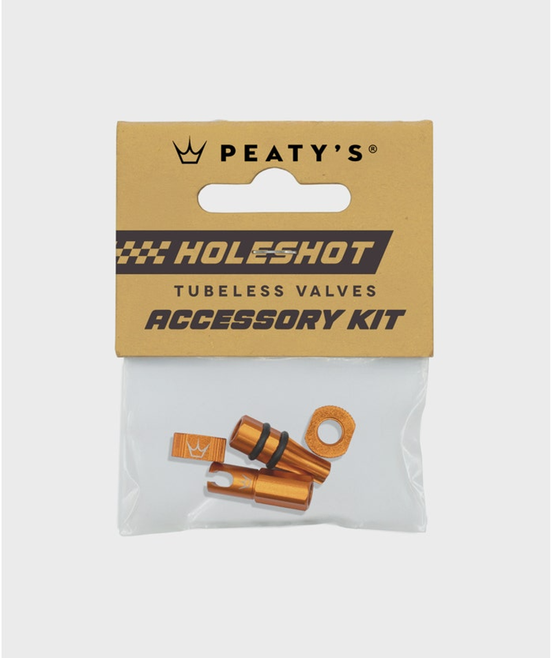 Peatys Holeshot Fast Flow Tubeless Valves Accessory Kit Mango