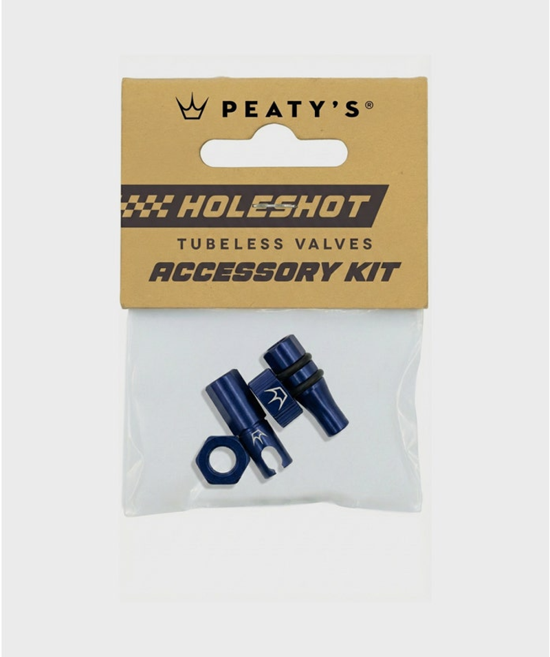 Peatys Holeshot Fast Flow Tubeless Valves Accessory Kit Navy