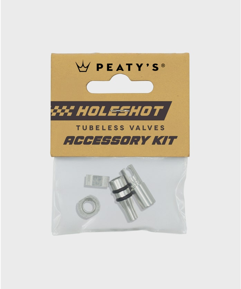 Peatys Holeshot Fast Flow Tubeless Valves Accessory Kit Silver