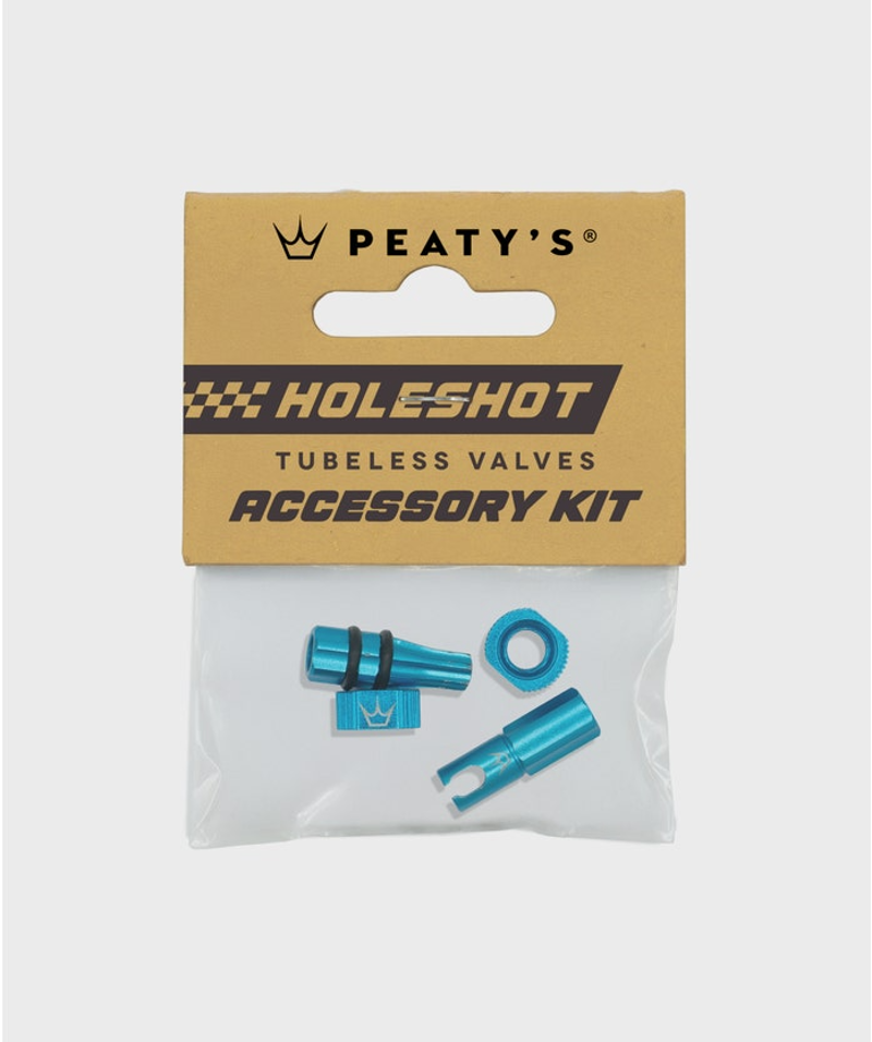 Peatys Holeshot Fast Flow Tubeless Valves Accessory Kit Turquoise