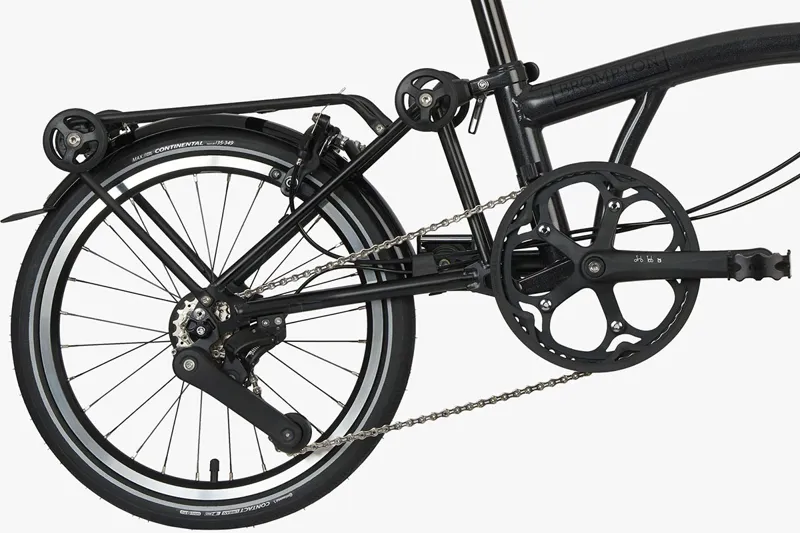Brompton P-Line Urban With Rack Mid Bar Folding Bike 2023 Midnight Black-4