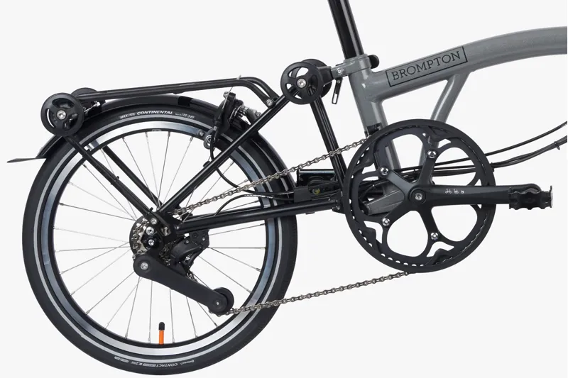 Brompton Electric P-line Urban Mid Bar Folding Bike With rack 2023 Storm Grey-4