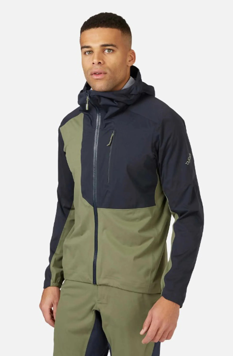 Rab Cinder Kinetic Waterproof Jacket XL Khaki/Beluga-1