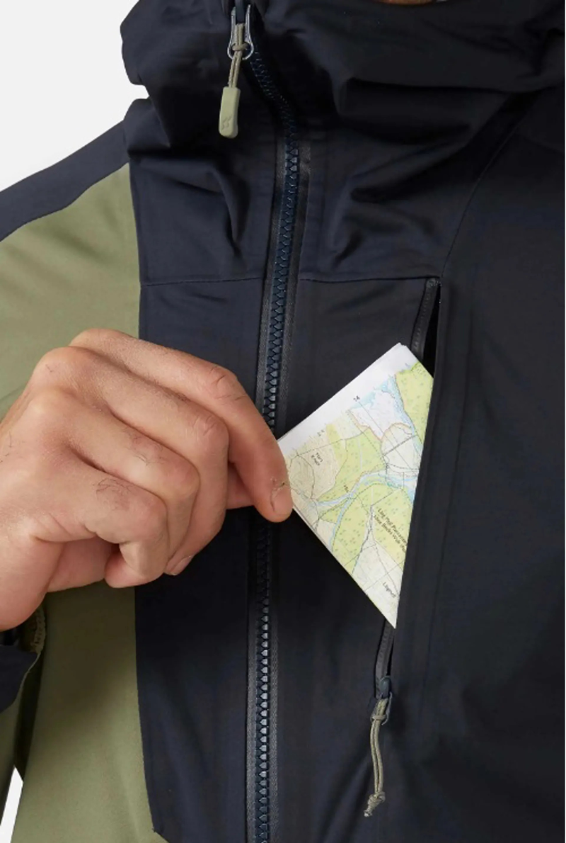 Rab Cinder Kinetic Waterproof Jacket XL Khaki/Beluga-3