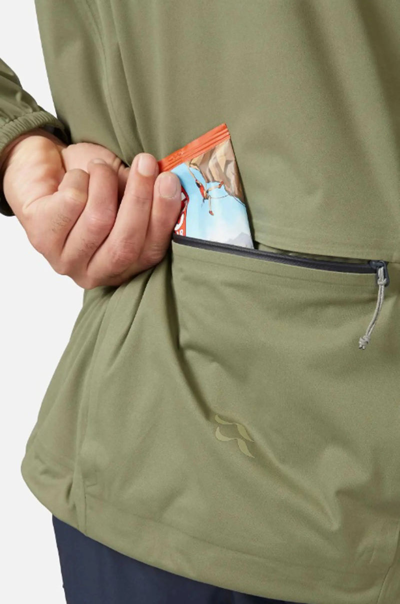 Rab Cinder Kinetic Waterproof Jacket M Khaki/Beluga-4