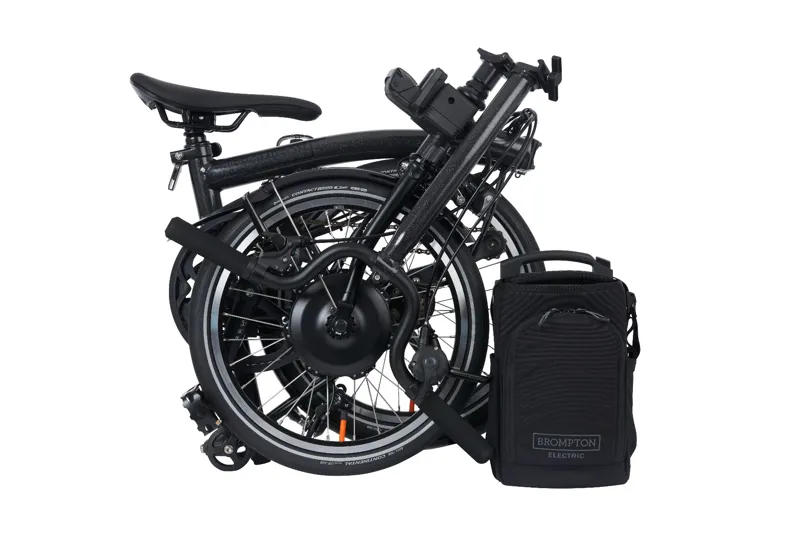 Brompton Electric P-Line Urban High Bar Folding Bike 2023 Midnight Black-3