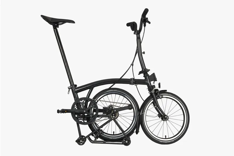 Brompton P-Line Urban With Rack Mid Bar Folding Bike 2023 Midnight Black-2