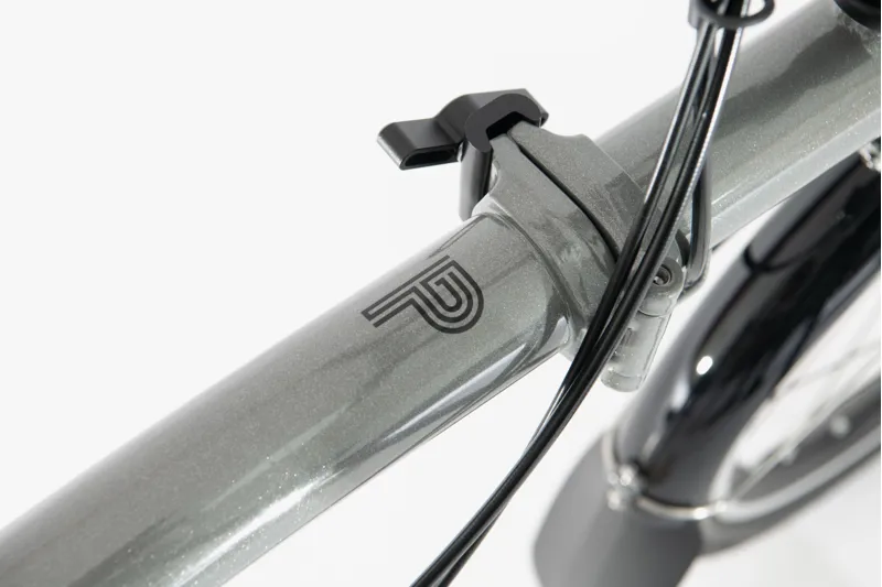 Brompton Electric P-Line Mid Bar Folding Bike 2023 Storm Grey-4