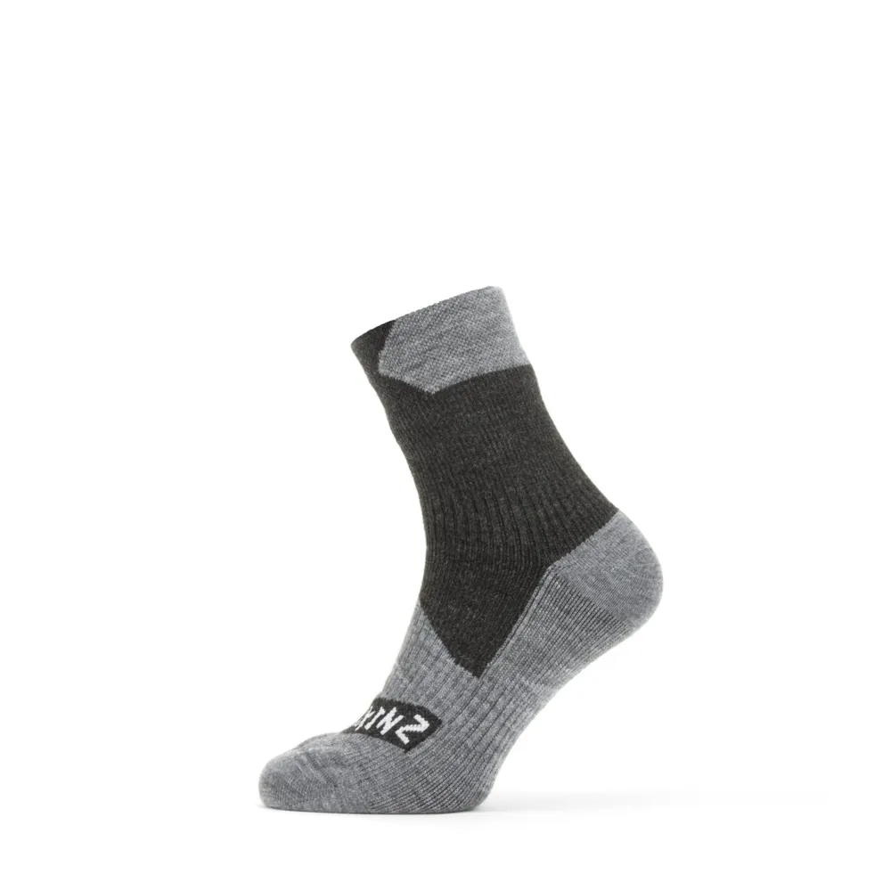 Image of SealSkinz Bircham Waterproof All Weather Ankle Length Sock Black/Grey Marl