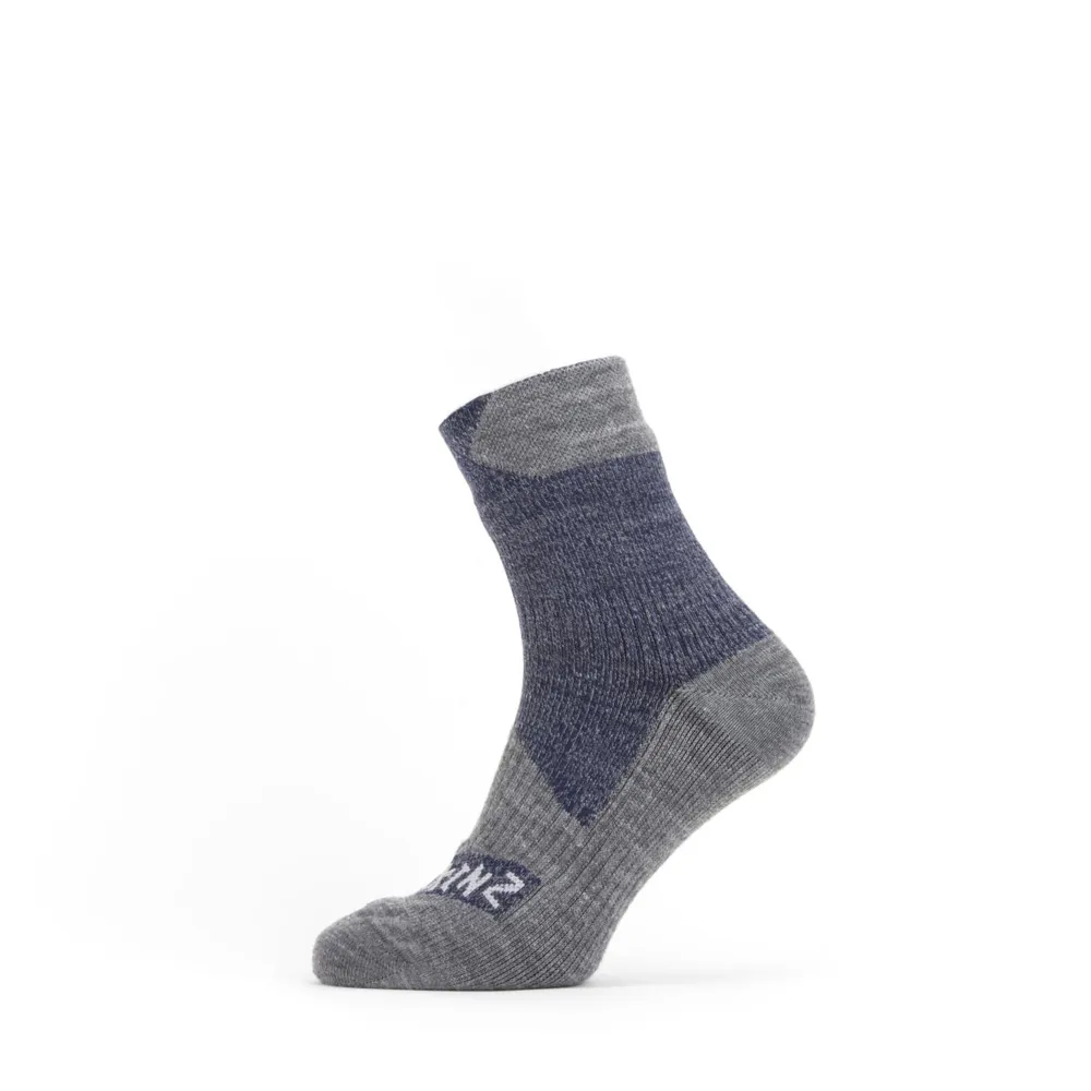 Image of SealSkinz Bircham Waterproof All Weather Ankle Length Sock Navy/Grey Marl