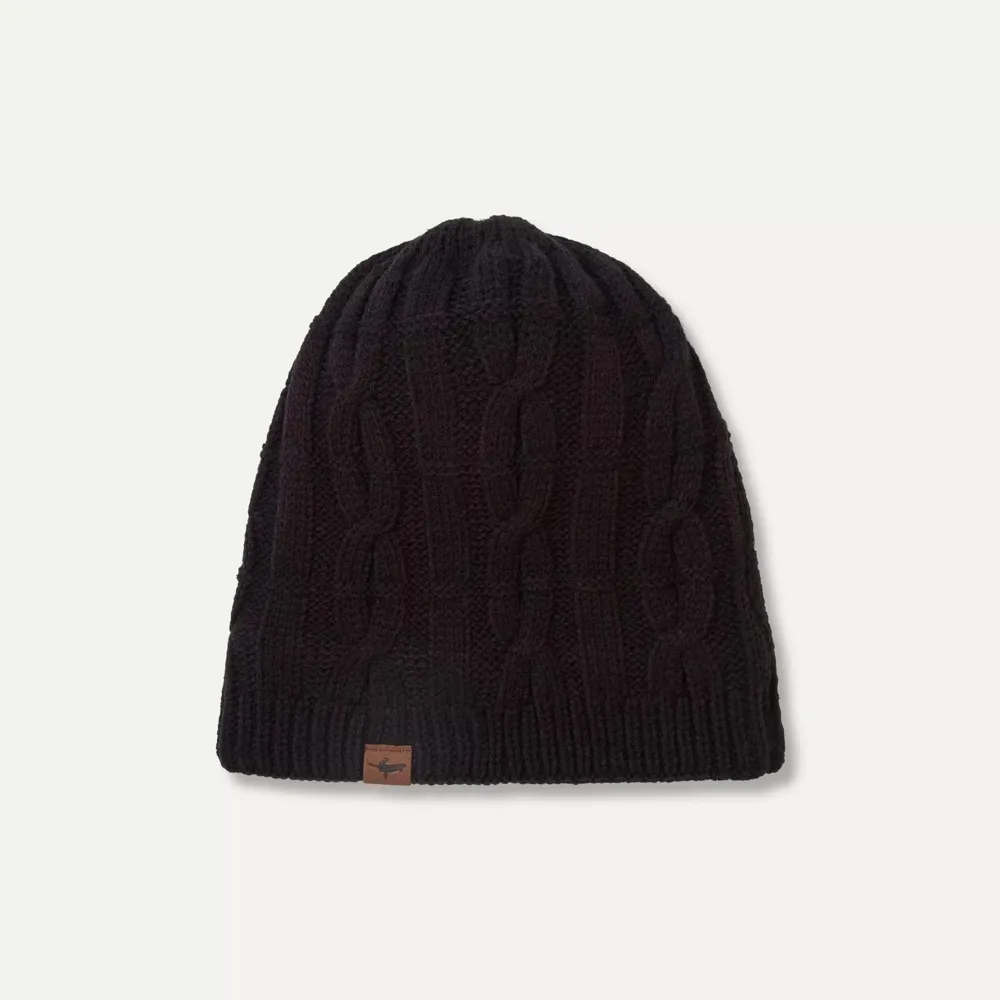 Image of SealSkinz Blakeney Waterproof Cold Weather Cable Knit Beanie Hat Black
