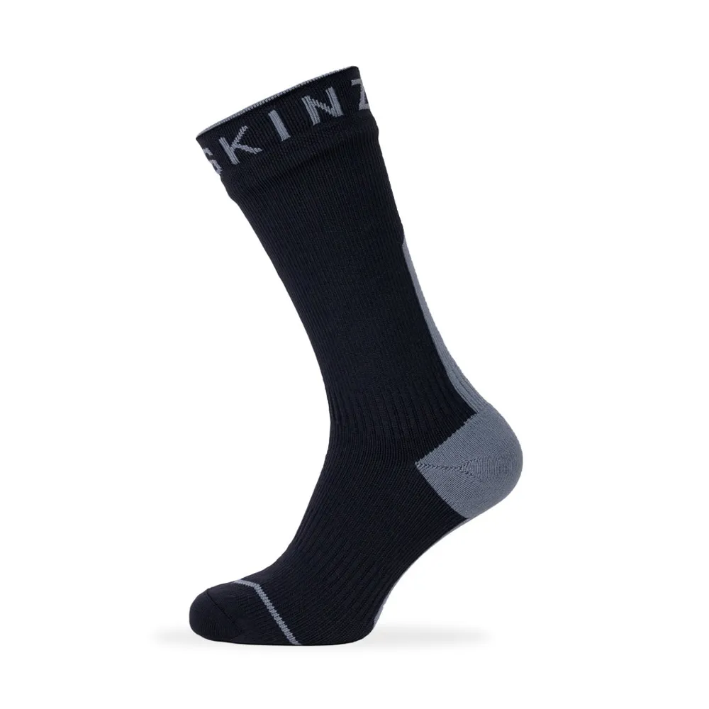Image of SealSkinz Briston Waterproof All Weather Mid Length Sock With Hydro Stop Black/Grey