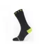 SealSkinz Briston Waterproof All Weather Mid Length Sock With Hydro Stop Black/Neon Yellow
