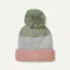 SealSkinz Flitcham Waterproof Fleece Lined Cold Weather Striped Bobble Hat Pink/Grey/Green